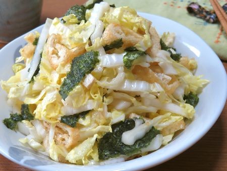 『ピリ甘辛にヤミツキ♪　白菜の柚子胡椒味噌サラダ』