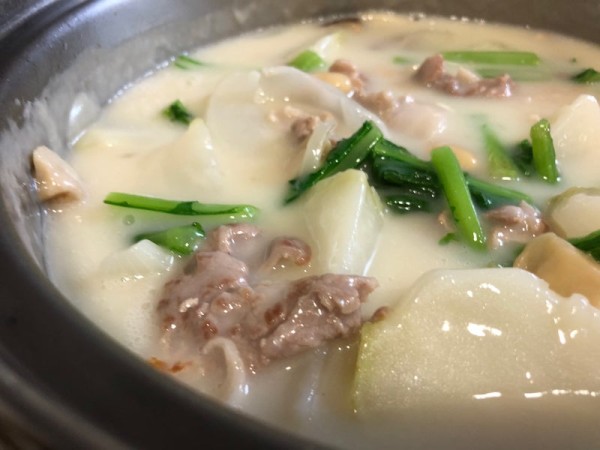 かぶと豚肉と豆のクリームシチュー♪