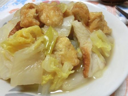『水不使用☆　全部入れて煮るだけで美味しすぎ♪　白菜とちくわと油揚げのうま煮』
