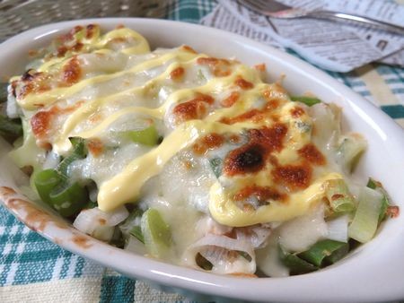 『とろりと甘～いよ♪　長ねぎの酒粕味噌グラタン』