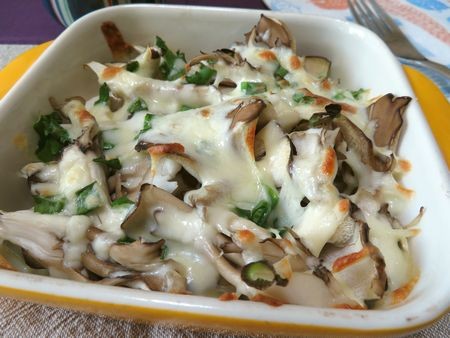 『香りがいいね～♪　舞茸のねぎチーズ焼き』