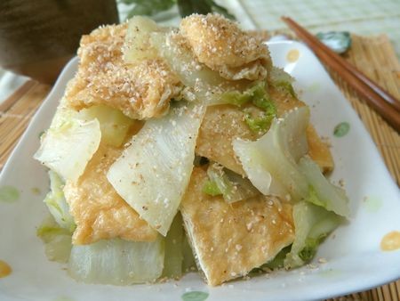 『10分蒸すだけ☆　甘～い♪　白菜と油揚げの蒸し煮』