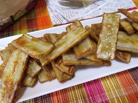 『お箸が止まらない♪　ごぼうのカレー香味焼き』