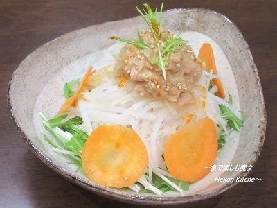 ツナ缶でコク旨ドレッシング　『冬大根のサラダ・ツナ缶ドレッシング』