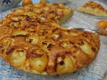 『小麦粉・砂糖不使用☆　金柑入りおからチーズパンケーキ』