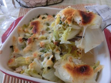 『白菜とハムがあれば♪　とろとろ白菜煮のチーズ焼き』