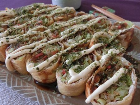 『キャベツの油揚げロールサラダ　お好み焼き風♪　』