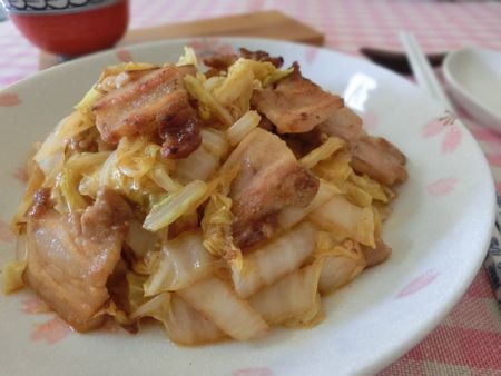 『油不使用☆　豚バラと白菜のピリ辛オイスター炒め』