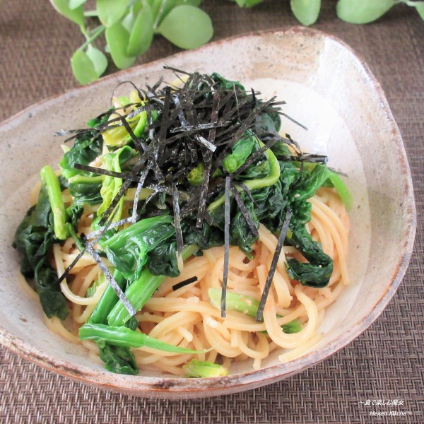 野菜プラスで、栄養＆美味しさアップ。『ちぢみほうれん草明太子スパゲティ』