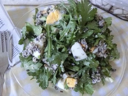 『もりもりイケる♪　春菊とおからの玉子サラダ』