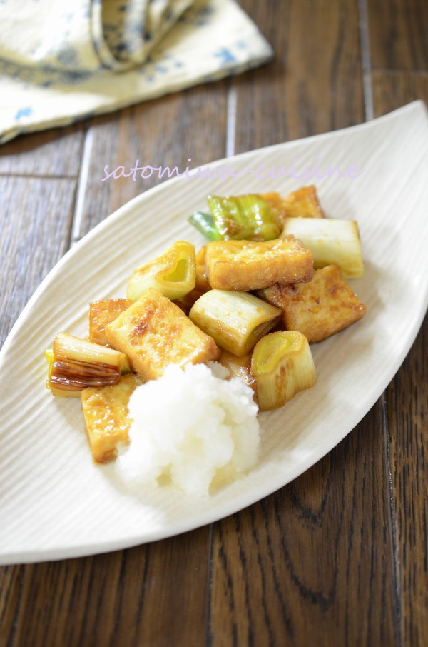 『【厚揚げとネギの甘辛焼き大根おろし添え】冬野菜を美味しく♡風邪予防にもおすすめ！』