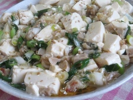 『チルドシュウマイで♪　きざみシュウマイの塩マーボー豆腐』
