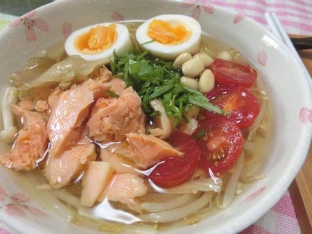 『超簡単☆　野菜たっぷり冷麺風おかずスープ』
