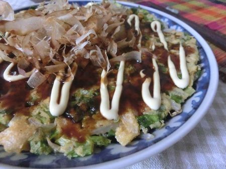 『油揚げが肉っぽい♪　おからパウダーでもやし入りねぎ焼き』