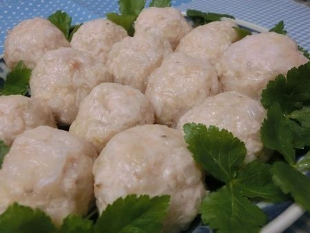 『半分野菜だよ☆　レンジで皮なし野菜鶏シュウマイ　からしポン酢で♪』