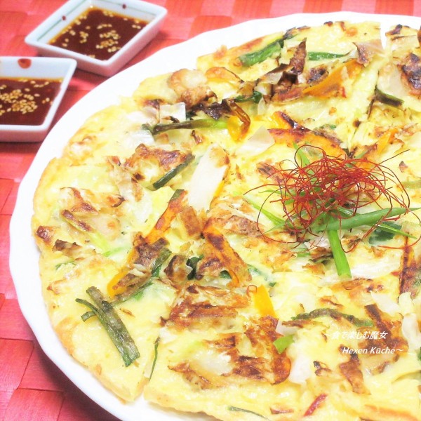 混ぜて焼くだけ♪旨みたっぷり「ベビーホタテとキャベツのチヂミ」
