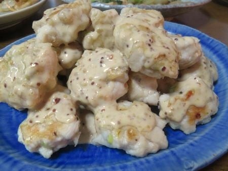 『ソースにハマります♪　鶏むねナゲットのハニーマスタードソースがけ』