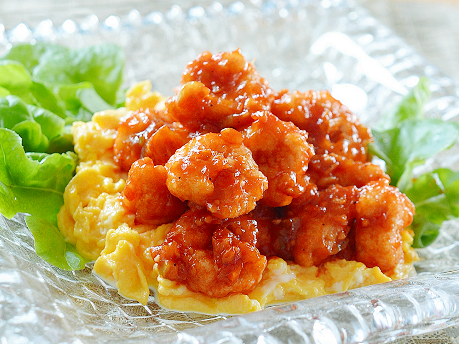 ふんわり卵と鶏むね肉のチリソース炒め♪