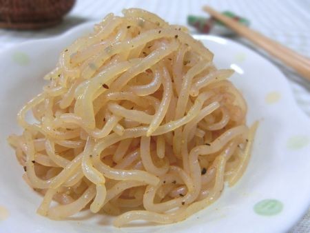 『スピード副菜♪　しらたきのカレーコンソメ炒め』