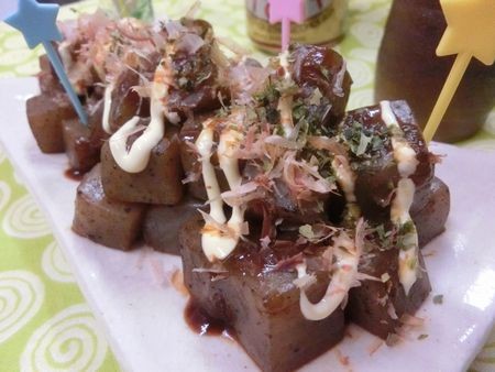 『美味しくデトックス♪　こんにゃくのたこ焼き風』