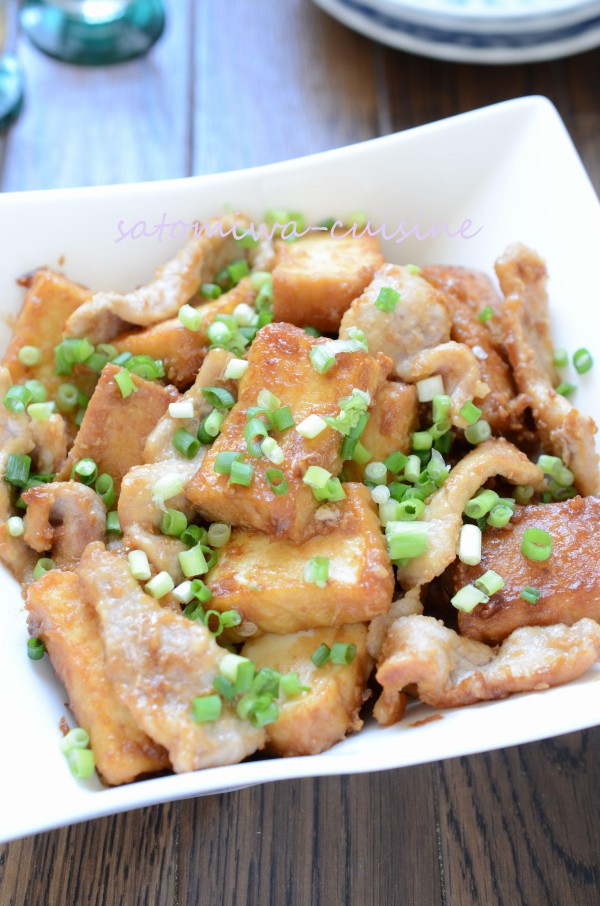 『ご飯進む【厚揚げと豚肉の味噌炒め】３step米粉レシピ！』
