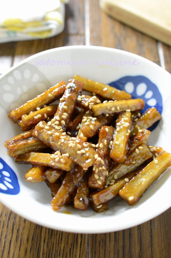 『ご飯が進む【甘辛ごぼう】お弁当にも！｜３step米粉レシピ』