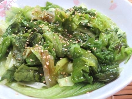 『茹でてかけるだけ♪　リーフレタスの中華風おひたし』
