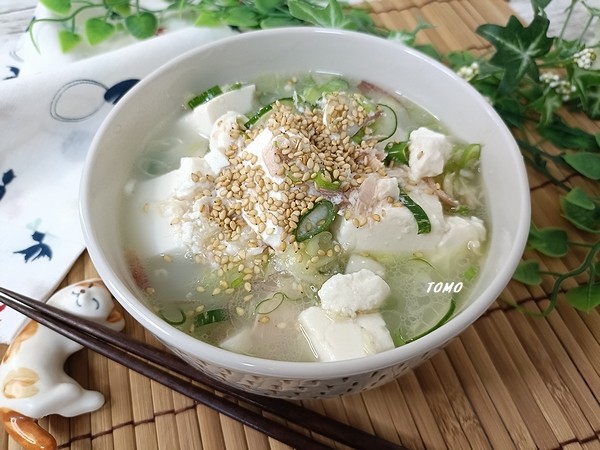 火を使わない♪ツナ缶とお豆腐の中華風冷や汁