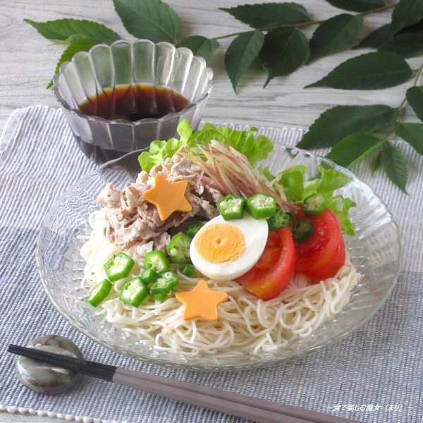 つるんと素麺。タンパク質＆野菜で栄養たっぷり♪七夕にもぴったり「七夕そうめん/七色そうめん」