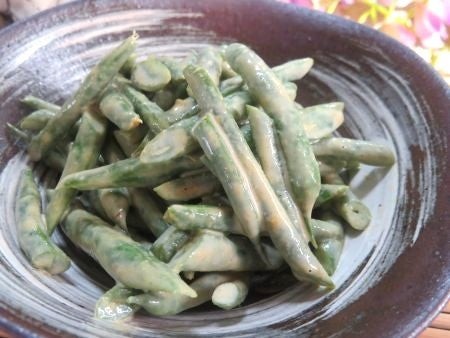 『隠し味の醤油がちょうどいい♪　インゲンの辛子マヨ和え』
