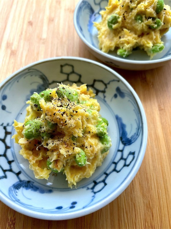 枝豆と焼き芋のまろやかデリ風サラダ - I❤️高野豆腐