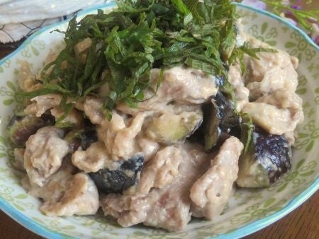 『夏バテ予防にビタミンB1を♪　豚こま肉となすの味噌マヨ炒め』