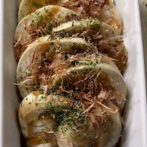 『【とろける食感♪】白なすのたこ焼き風味』