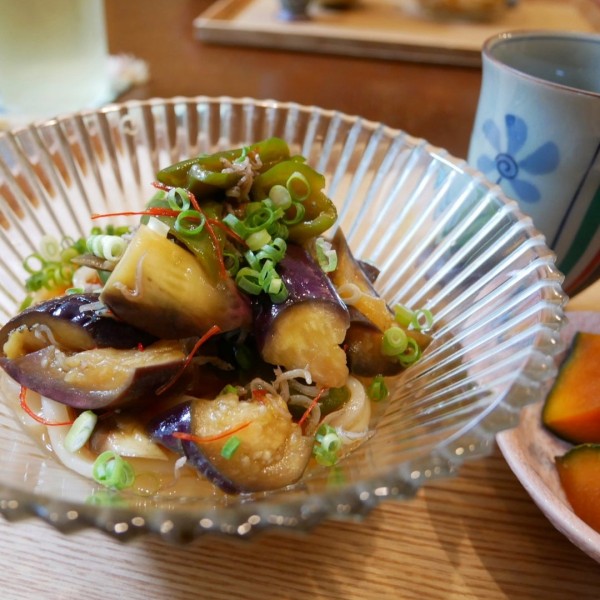 『レンチンナスの甘酢漬けぶっかけうどん、いつかの晩ごはん#本日のおうちごはん』