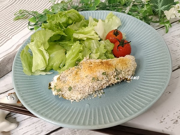 暑すぎるので。。。トースターで楽々♪タラのカレー粒マスタードマヨパン粉焼き