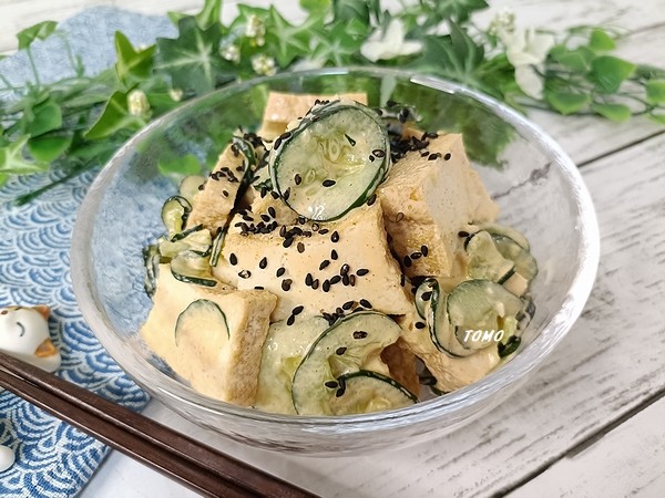 火を使わず楽々♪おつまみにも！厚揚げときゅうりのコチュジャンマヨ和え