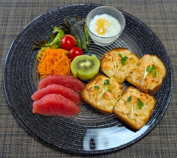 揚げずにサクカリ☆エビ焼売ｄｅかんたん海老パン♪☆♪☆♪