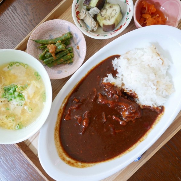 『カレーと夏野菜レンチンおかず#本日のおうちごはん』