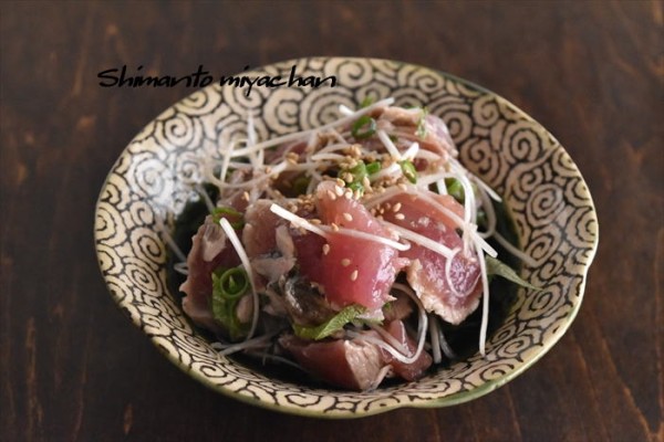 おつまみにピッタリ！病みつき！鰹のタタキの うま塩ねぎダレ和え : 四万十住人の 簡単料理ブログ！ Powered by ライブドアブログ