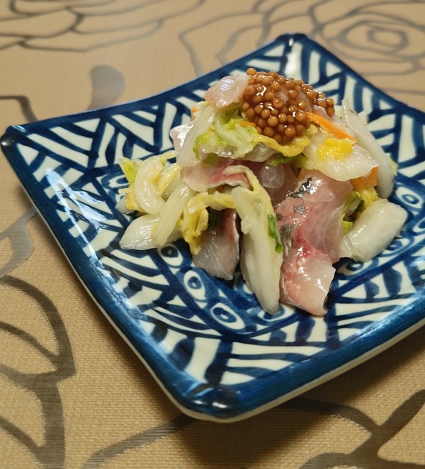『鯵と白菜漬けの和え物』