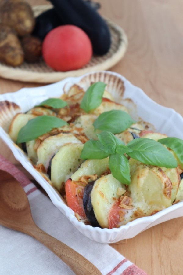 『【#ぐんまクッキングアンバサダー】夏美人トマトとなすのチーズポテト焼き』