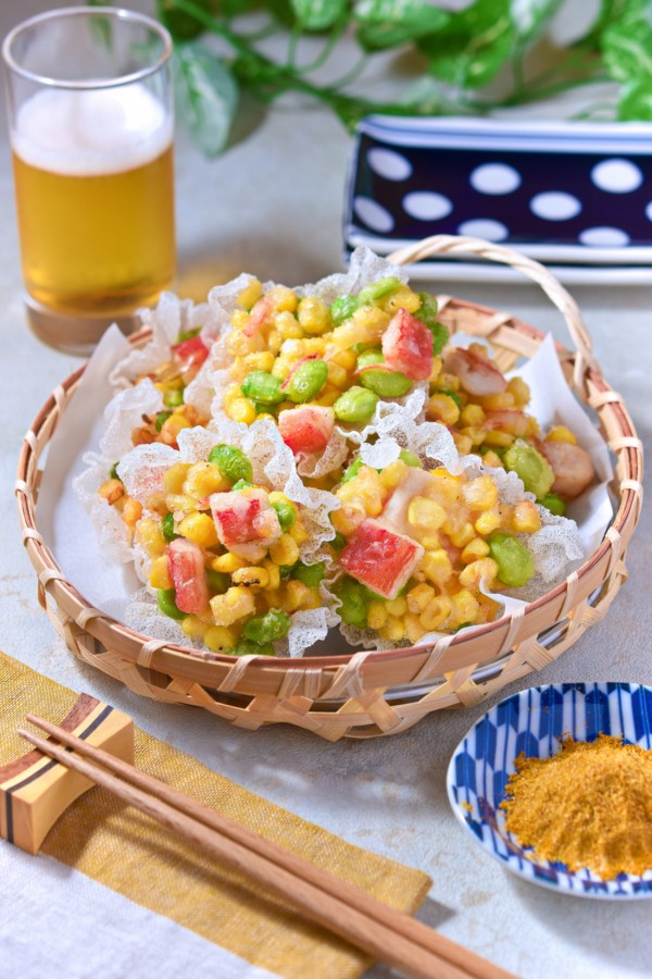ポロポロしない！枝豆とコーンのライスペーパーかき揚げ|サクサク食感で最高！ - すずめの食卓３６５日