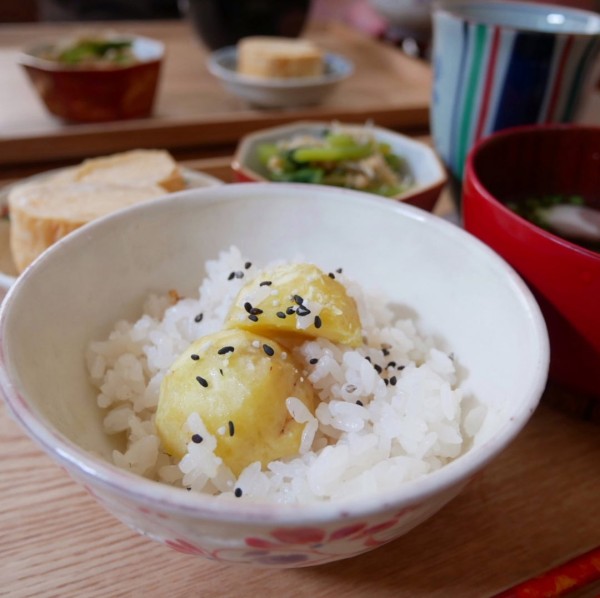 『今年最初の栗ごはん、昨日の昼ごはん#本日のおうちごはん』
