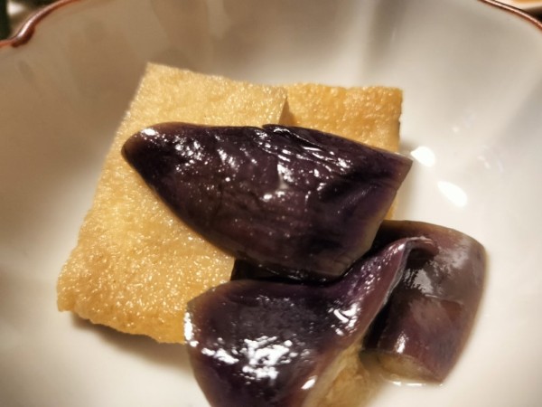 『揚げず茄子とお揚げの炊いたん　レンチンで』