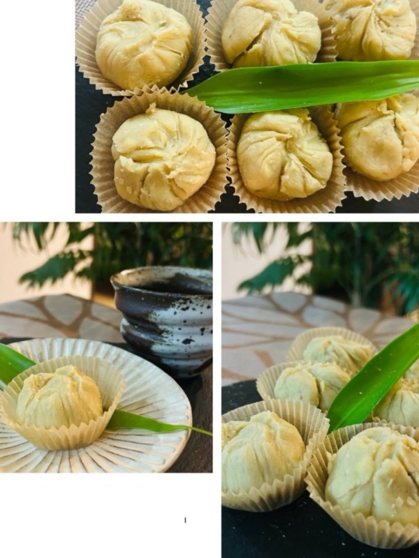 昨日の手仕事は・・・栗渋皮煮入り茶巾絞りを作りました～頂上は厚い雲の中の富士山です