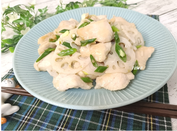 ご飯が進む♪鶏胸肉とレンコンの柚子胡椒炒め