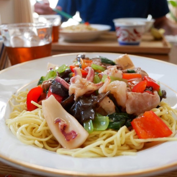 『からしそば風あんかけそは、昼ごはん#本日のおうちごはん』