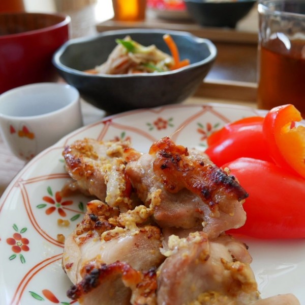 『鶏もも肉マスタード焼き、昨日の昼ごはん#本日のおうちごはん』