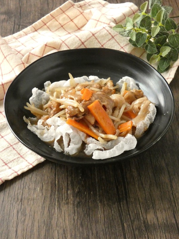 『パリパリ楽しい！「ライスペーパーの野菜たっぷりあんかけ」』