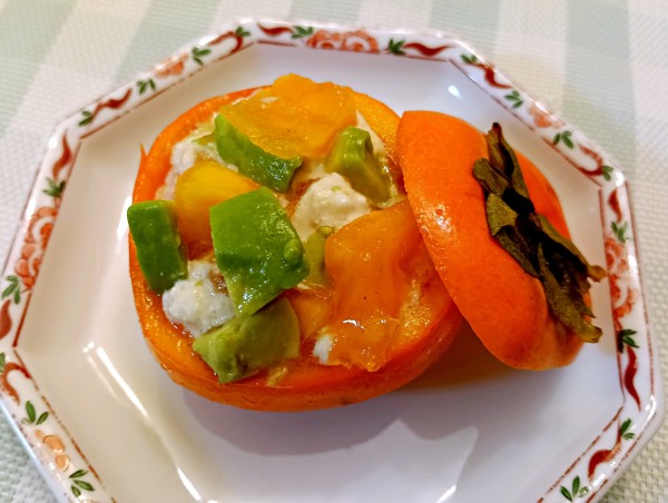 食卓に秋を！柿の白あえ♡